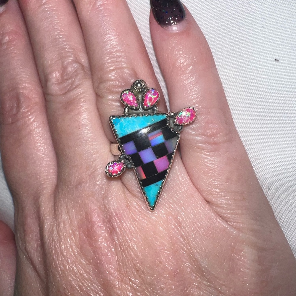 Sterling silver lightning bolt ring